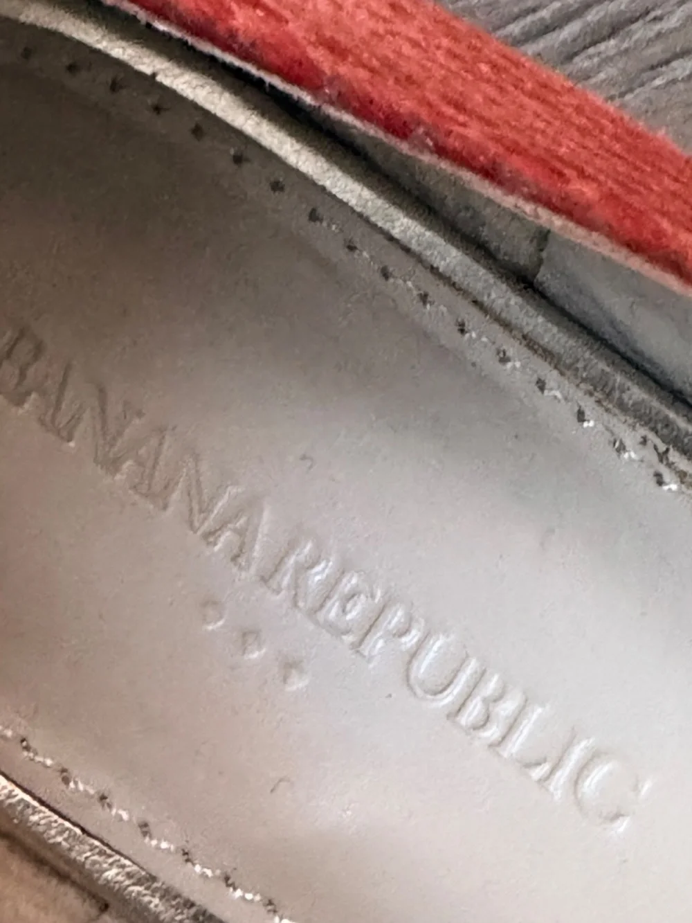 Banana Republic orange, croc embossed ballet flats.